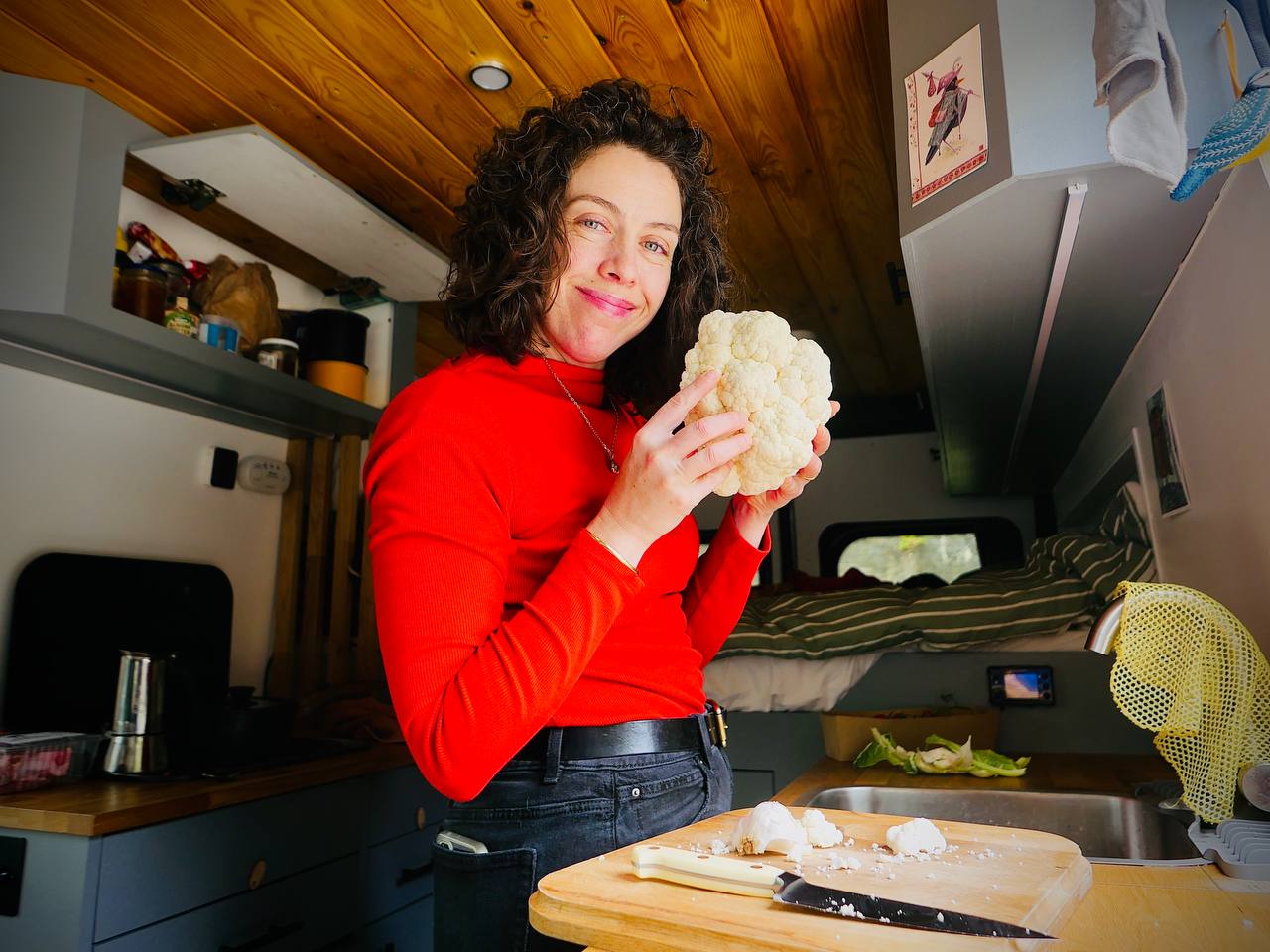 Josie was very pleased with this enormous cauliflower